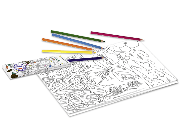 Poster à colorier "l'étang" + crayons en cadeau